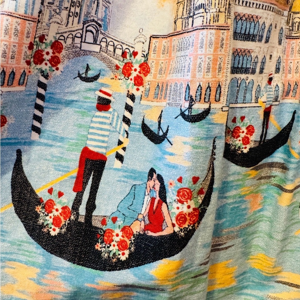 Lindy Bop Blue Dress with Venice Print - Picture 5 of 6
